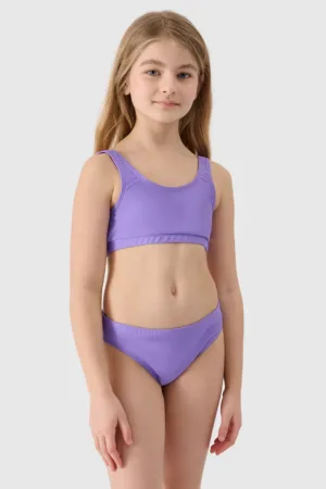 4F Costum de baie două piese pentru fete - mov