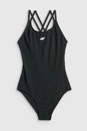 4F Costum de baie întreg fete - negru