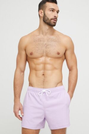 Abercrombie & Fitch pantaloni scurti de baie culoarea violet