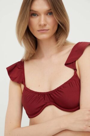 Abercrombie & Fitch sutien de baie culoarea bordo