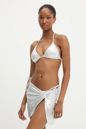 Answear Lab costum de baie din două piese cu fustă culoarea argintiu
