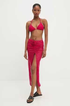 Answear Lab costum de baie din două piese cu fustă culoarea roz