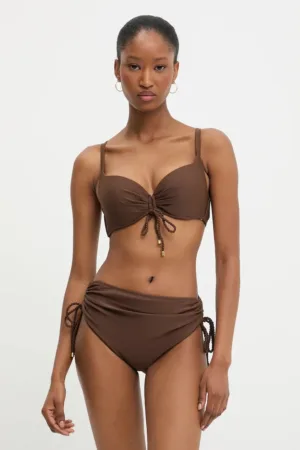 Answear Lab costum de baie din două piese culoarea maro