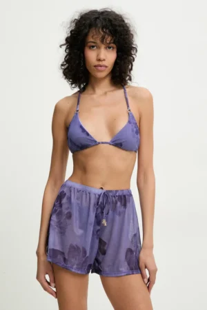 Answear Lab costum de baie din două piese și pantaloni scurți de plajă culoarea violet