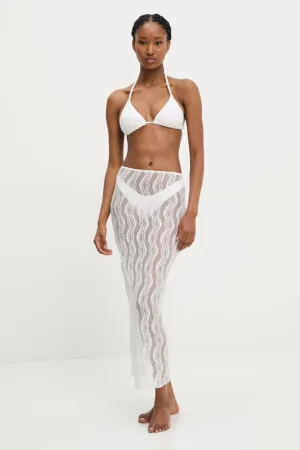Answear Lab costum de baie din două piese și fustă culoarea alb