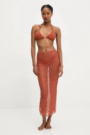 Answear Lab costum de baie din două piese și fustă culoarea portocaliu