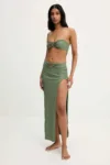 Answear Lab costum de baie din două piese și fustă de plajă culoarea verde