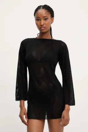 Answear Lab costum de baie din două piese și rochie culoarea negru