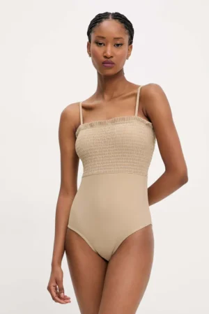 Answear Lab costum de baie dintr-o bucată culoarea bej
