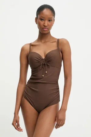 Answear Lab costum de baie dintr-o bucată culoarea maro