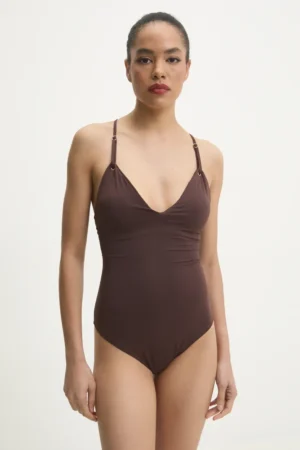 Answear Lab costum de baie dintr-o bucată culoarea maro