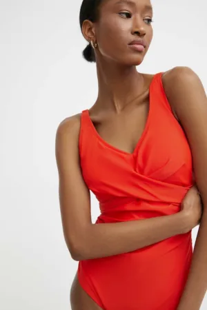 Answear Lab costum de baie dintr-o bucată culoarea portocaliu