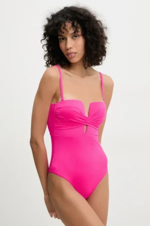 Answear Lab costum de baie dintr-o bucată culoarea roz