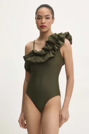 Answear Lab costum de baie dintr-o bucată culoarea verde
