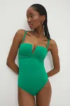 Answear Lab costum de baie dintr-o bucată culoarea verde