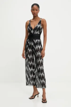 Answear Lab costum de baie dintr-o bucată și pantaloni de plajă culoarea negru