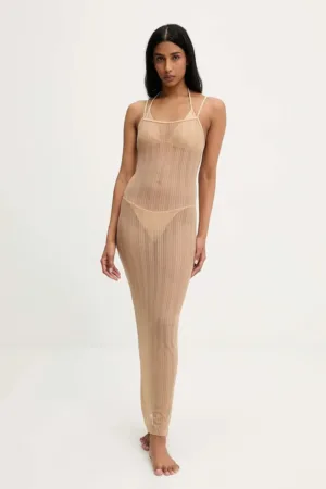 Answear Lab costum de baie și rochie de plajă culoarea bej