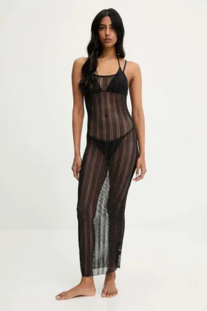 Answear Lab costum de baie și rochie de plajă culoarea negru