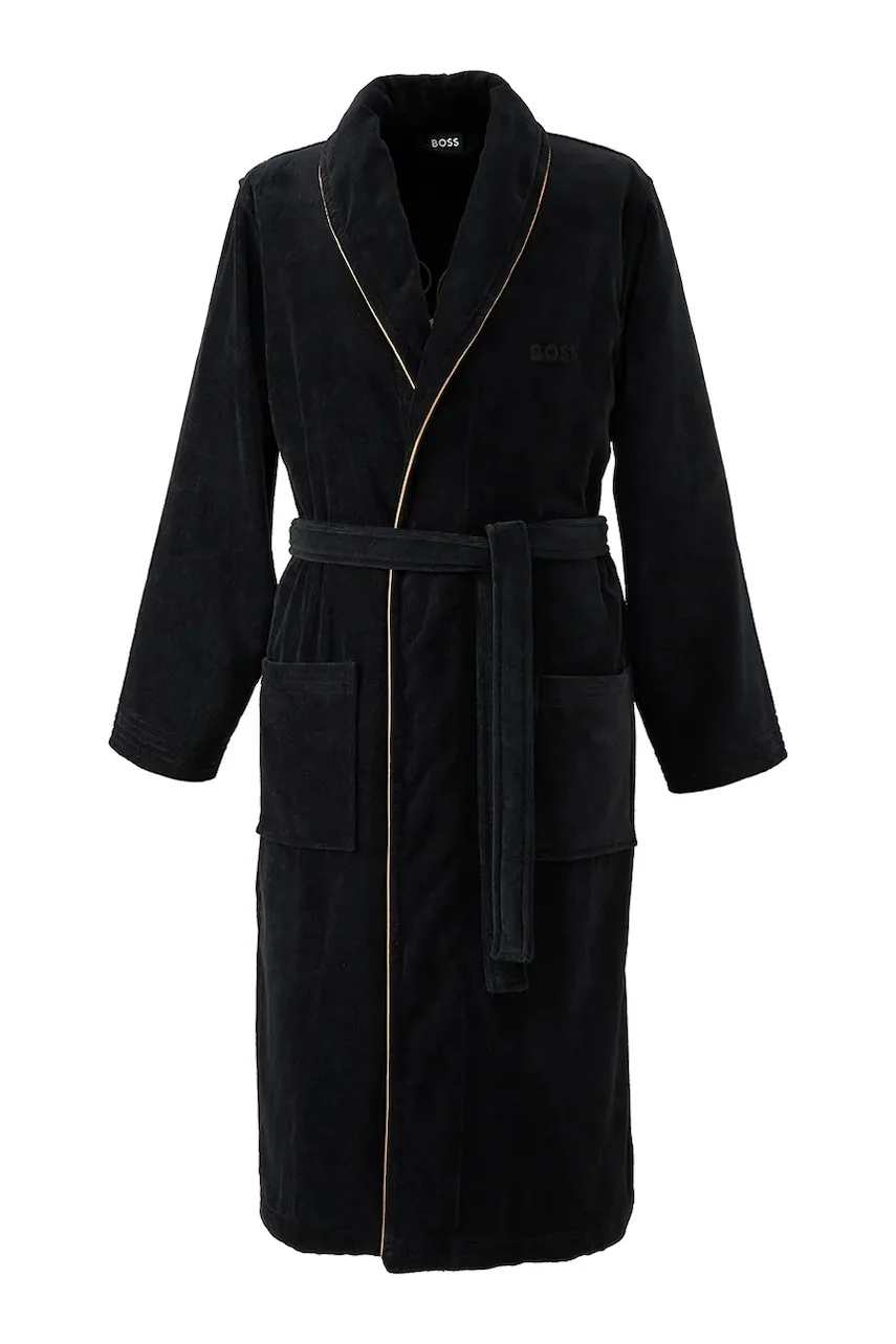 BOSS halat de baie din bumbac TIAGO Black L culoarea negru