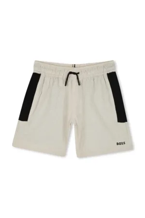 BOSS pantaloni scurti de baie copii culoarea bej