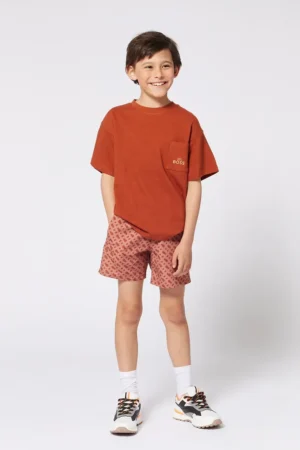 BOSS pantaloni scurti de baie copii culoarea portocaliu