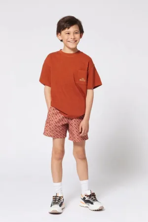 BOSS pantaloni scurti de baie copii culoarea portocaliu