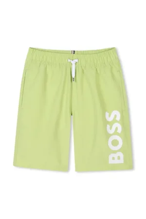 BOSS pantaloni scurti de baie copii culoarea verde