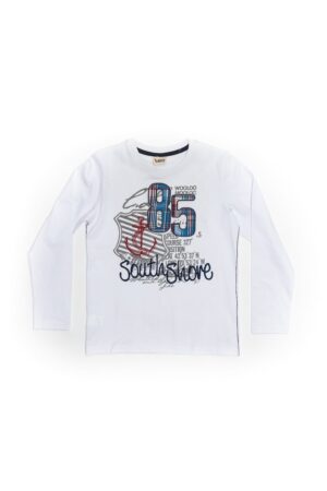 Bluza cu maneca lunga - baieti - 16740 - Alb -