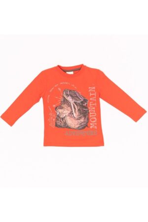 Bluza imprimeu montan - baieti - 17720 - Portocaliu -