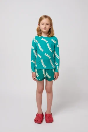 Bobo Choses pantaloni scurti de baie copii Wavy culoarea turcoaz