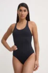 Casall costum de baie dintr-o bucată Deep Racerback culoarea negru