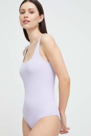 Casall costum de baie dintr-o bucată culoarea violet