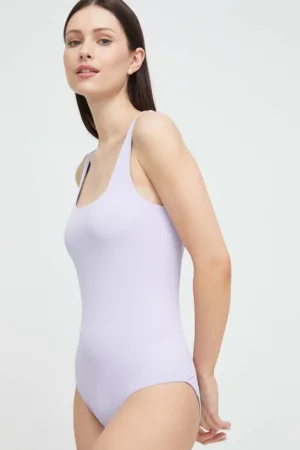 Casall costum de baie dintr-o bucată culoarea violet