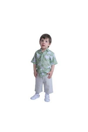 Compleu - pentru baieti - cu palmieri - 2 Piese - MK-7016 - Verde -