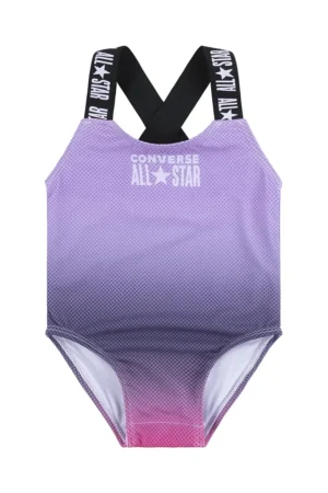 Converse costum de baie dintr-o bucată pentru bebeluși culoarea violet
