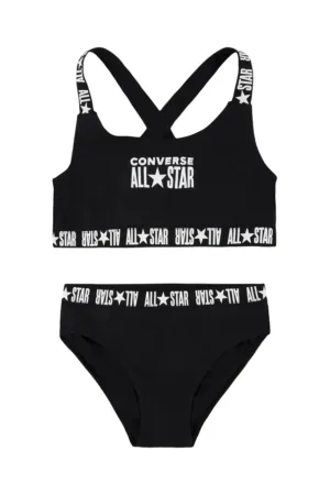 Converse costum de baie pentru copii din două piese culoarea negru