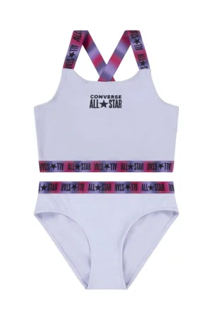 Converse costum de baie pentru copii din două piese culoarea violet