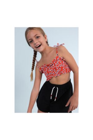 Costum de baie Fete - 302083480 Poliester - Rosu