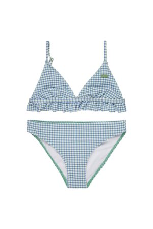 Costum de baie cu doua piese si model in carouri