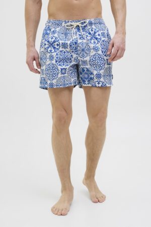 Costum de baie cu talie medie si imprimeu
