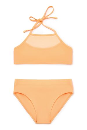 Costum de baie din doua piele cu decolteu halter