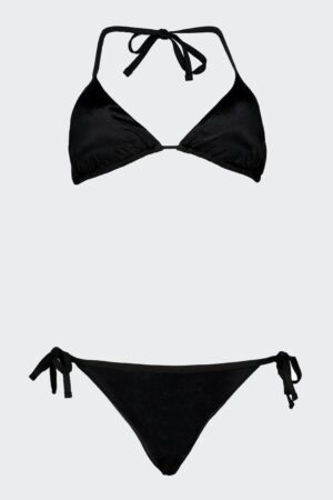 Costum de baie din doua piese cu aspect satinat