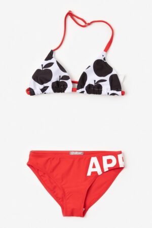 Costum de baie din doua piese cu cupe triunghiulare