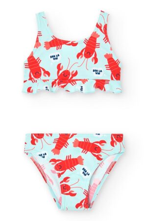 Costum de baie din doua piese cu design grafic
