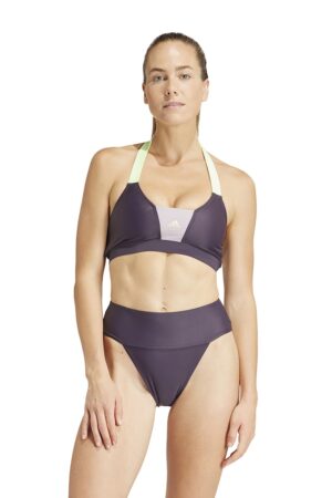 Costum de baie din doua piese cu garnituri contrastante