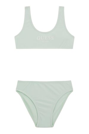 Costum de baie din doua piese cu imprimeu logo