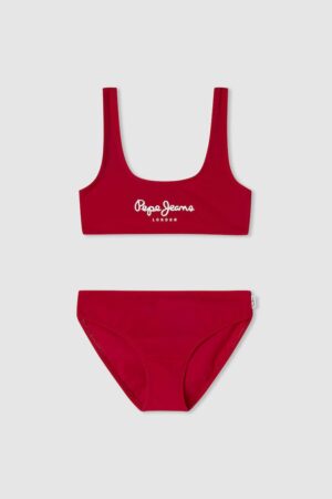 Costum de baie din doua piese cu logo