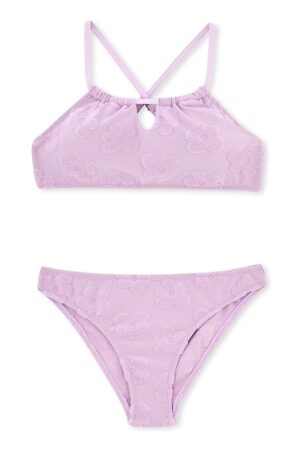 Costum de baie in doua piese cu model floral