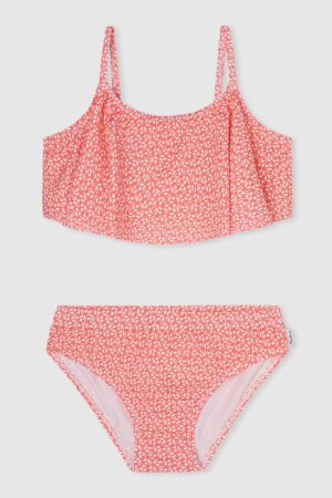 Costum de baie in doua piese cu model grafic