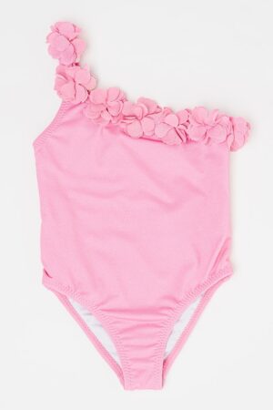Costum de baie intreg cu aplicatii florale